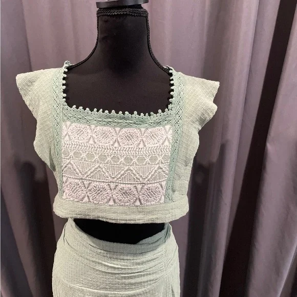 Free people county line, matching crop top and maxi skirt size XL - Picture 3 of 5